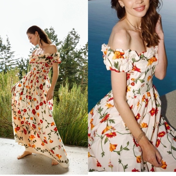 Agua by Agua Bendita Dresses & Skirts - NWOT Agua By Agua Bendita Espliego Oasis Off the Shoulder Maxi Dress Size Medium